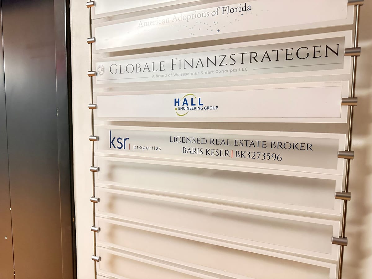 Building directory listing Globale Finanzstrategen, a brand of Weissschnur Smart Concepts LLC