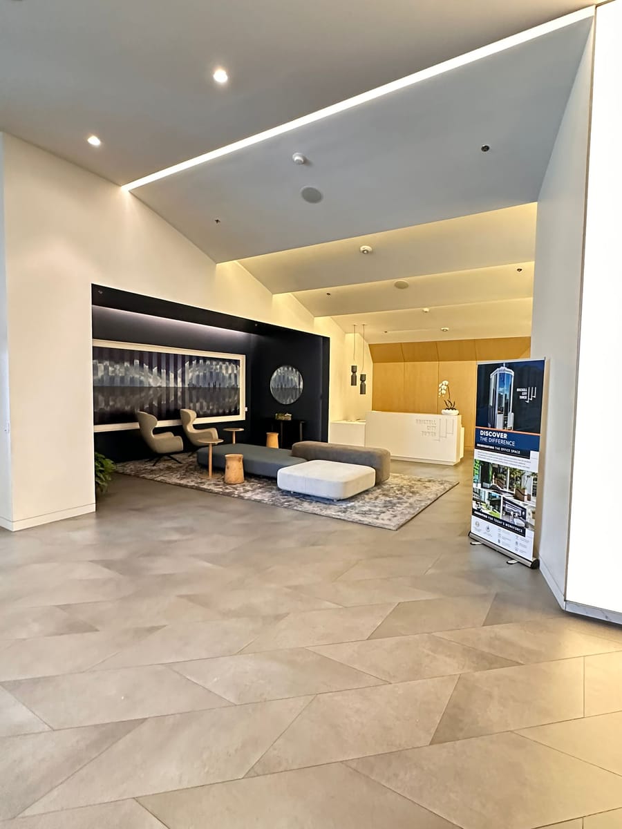 Ground-floor lobby of Brickell City Tower